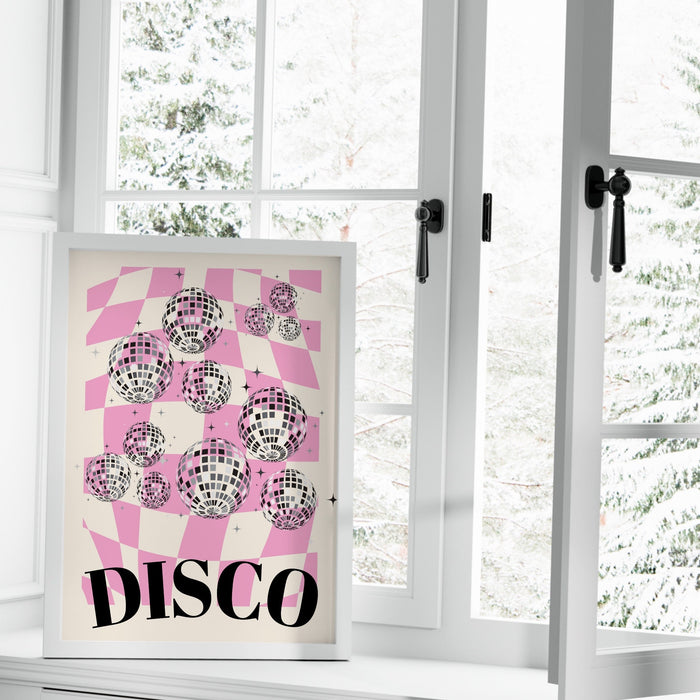 Pink preppy wall art Digital print, Preppy art, Preppy poster print, Preppy room, Fashion Girl Print | Disco Ball Print, preppy room decor