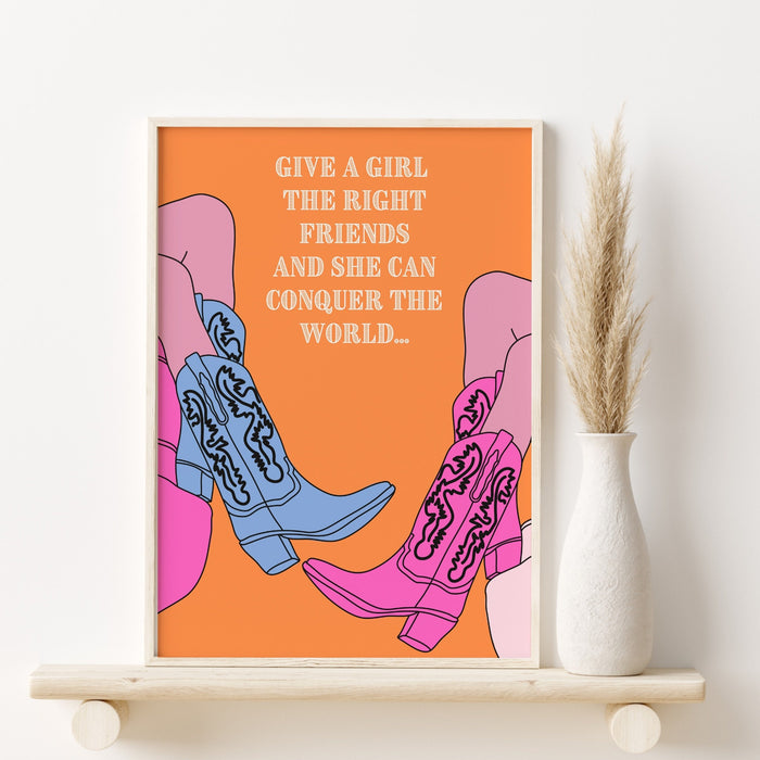 Trendy Retro Wall Art,Pink Cowgirl boots poster,Pink Cowgirl Poster,Funny Art, Digital, Cowgirl Wall Art ,Preppy Wall Art, trendy preppy art