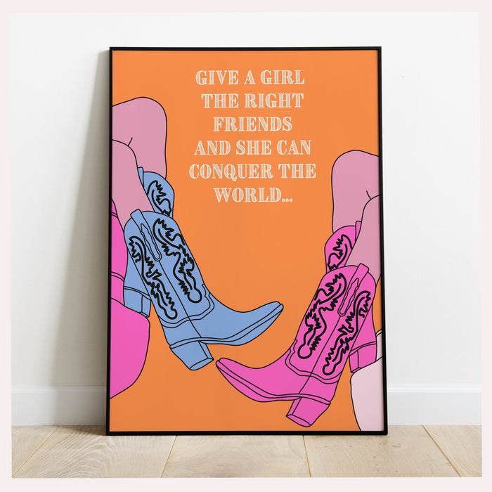 Trendy Retro Wall Art,Pink Cowgirl boots poster,Pink Cowgirl Poster,Funny Art, Digital, Cowgirl Wall Art ,Preppy Wall Art, trendy preppy art
