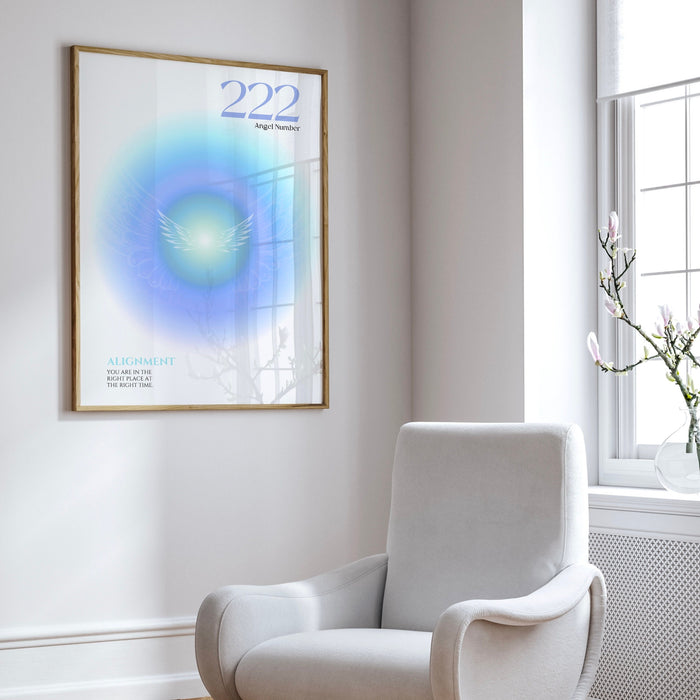 ANGEL NUMBER 222, Trendy Wall Art, Spiritual Wall Art, Angel Number Print, Room Decor Aesthetic Minimalist, Wall Art Download