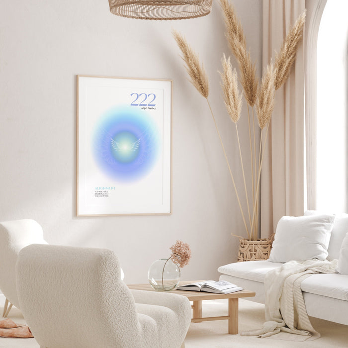 ANGEL NUMBER 222, Trendy Wall Art, Spiritual Wall Art, Angel Number Print, Room Decor Aesthetic Minimalist, Wall Art Download