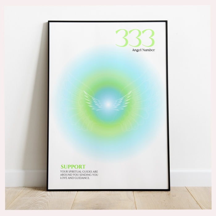 333 Angel Number Trendy Wall Art, Spiritual Wall Art, Angel Number Print, Room Decor Aesthetic Minimalist, Wall Art Download, Aura Poster