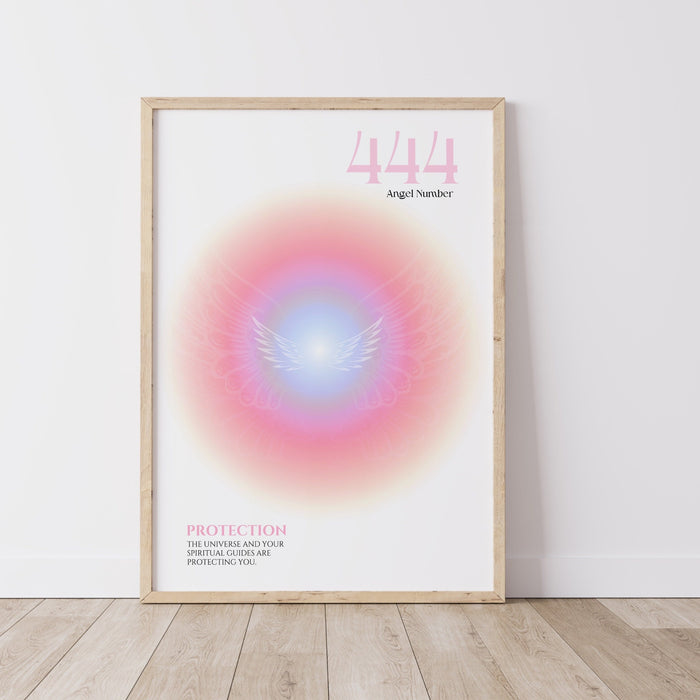 Angel Number 444 | Aura Poster | Spiritual Wall Art | Gradient Print | Angel Numbers | Affirmation Wall Art | Aura Print | Printable decor