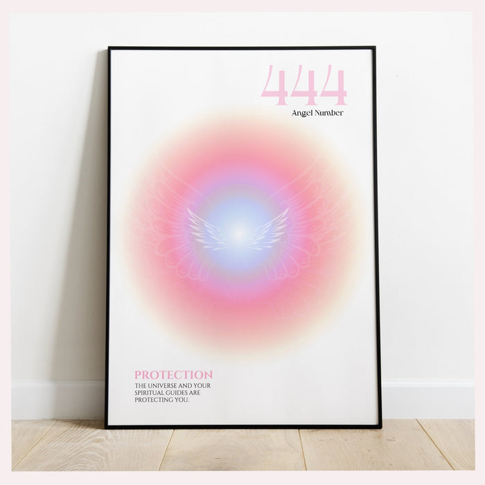 Angel Number 444 | Aura Poster | Spiritual Wall Art | Gradient Print | Angel Numbers | Affirmation Wall Art | Aura Print | Printable decor