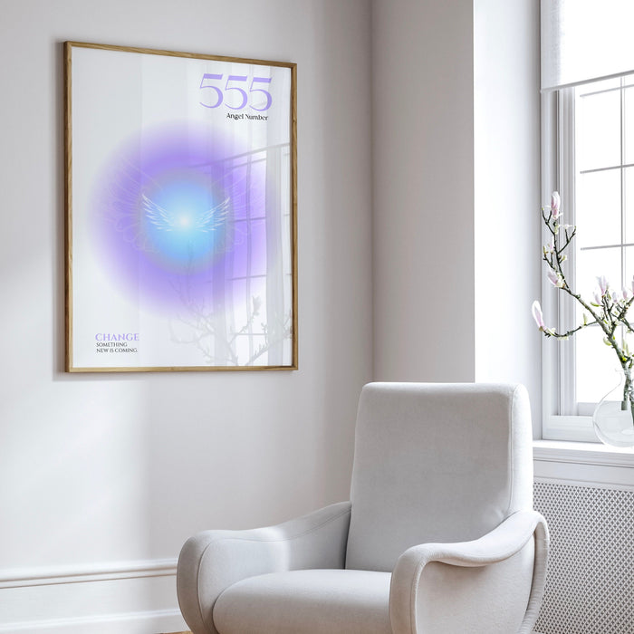 Angel Number 555 | Aura Poster | Spiritual Wall Art | Gradient Print | Angel Numbers | Affirmation Wall Art | Aura Print | Digital Download