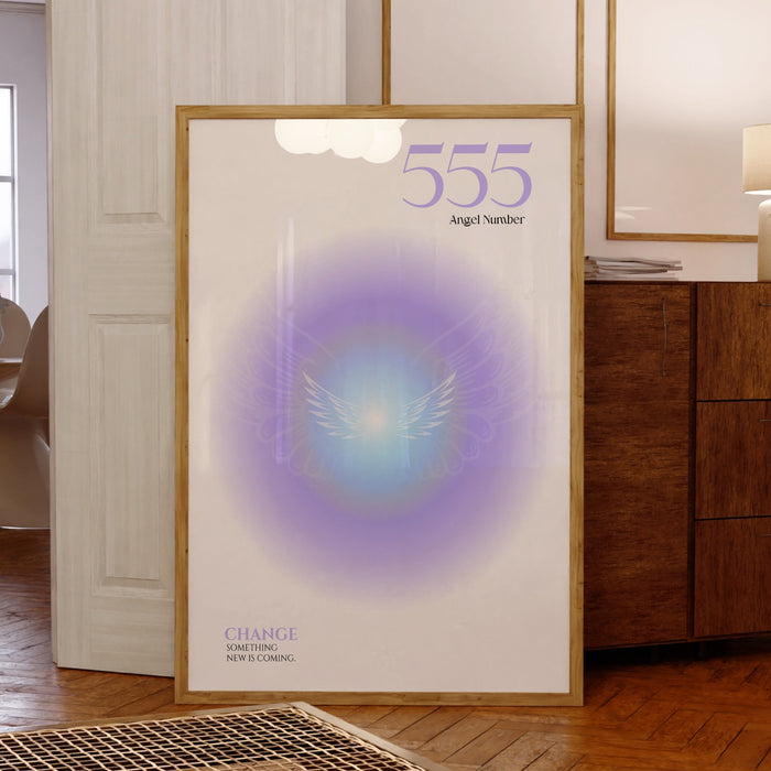 Angel Number 555 | Aura Poster | Spiritual Wall Art | Gradient Print | Angel Numbers | Affirmation Wall Art | Aura Print | Digital Download