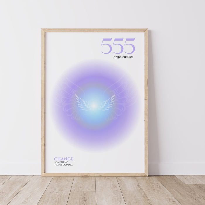 Angel Number 555 | Aura Poster | Spiritual Wall Art | Gradient Print | Angel Numbers | Affirmation Wall Art | Aura Print | Digital Download