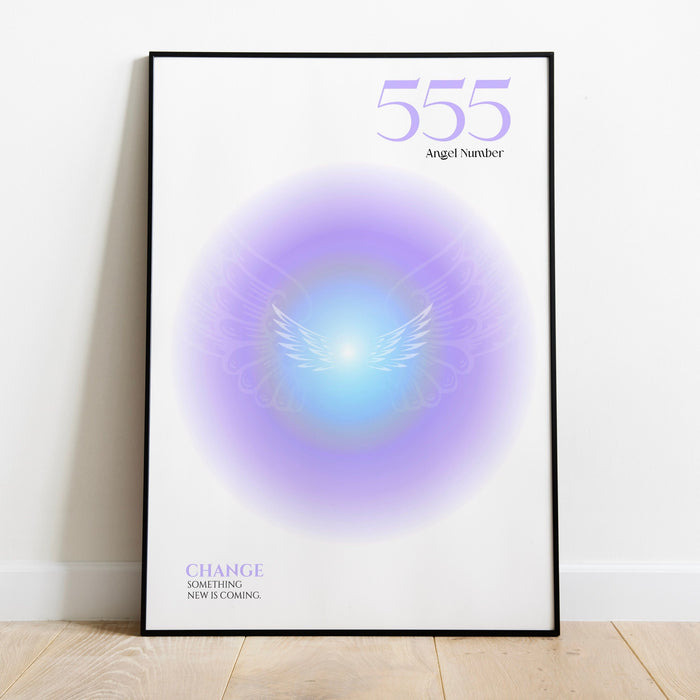 Angel Number 555 | Aura Poster | Spiritual Wall Art | Gradient Print | Angel Numbers | Affirmation Wall Art | Aura Print | Digital Download