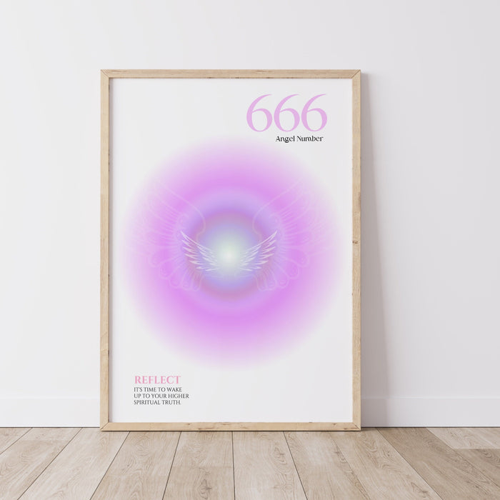 666 Angel Number  | Aura Poster | Spiritual Wall Art | Gradient Print | Angel Numbers | Affirmation Wall Art | Aura Print | Printable decor