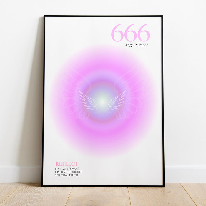 666 Angel Number  | Aura Poster | Spiritual Wall Art | Gradient Print | Angel Numbers | Affirmation Wall Art | Aura Print | Printable decor