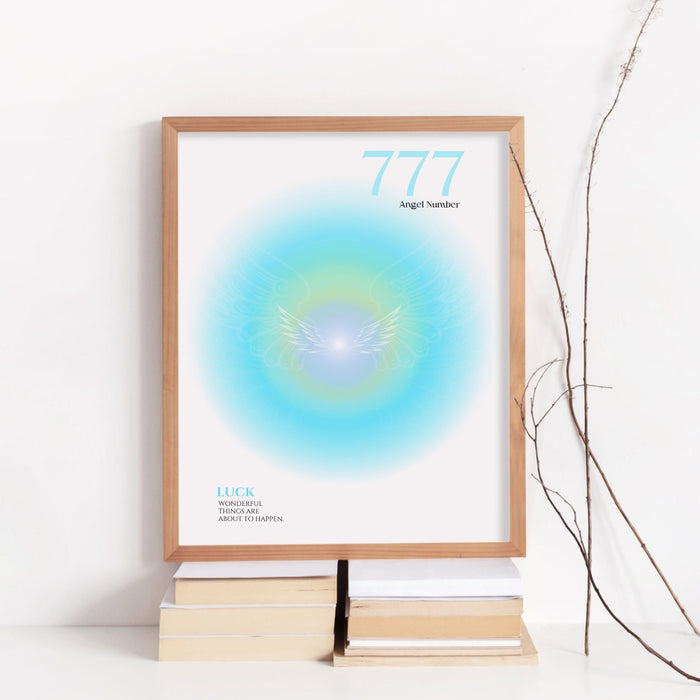 777 Angel Number  | Aura Poster | Spiritual Wall Art | Gradient Print | Angel Numbers | Affirmation Wall Art | Aura Print | Printable decor