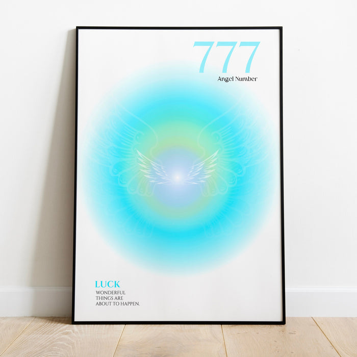 777 Angel Number  | Aura Poster | Spiritual Wall Art | Gradient Print | Angel Numbers | Affirmation Wall Art | Aura Print | Printable decor