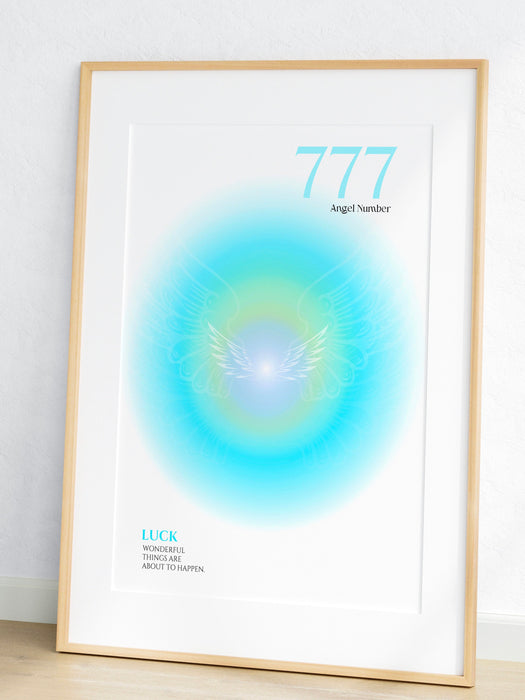 777 Angel Number  | Aura Poster | Spiritual Wall Art | Gradient Print | Angel Numbers | Affirmation Wall Art | Aura Print | Printable decor