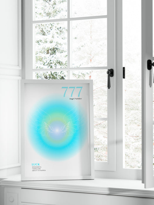 777 Angel Number  | Aura Poster | Spiritual Wall Art | Gradient Print | Angel Numbers | Affirmation Wall Art | Aura Print | Printable decor