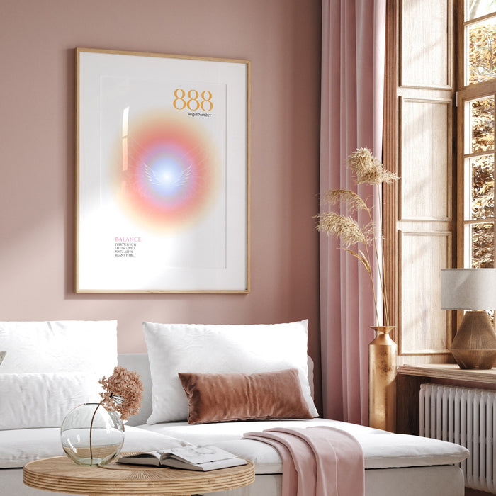888 Angel Number  | Aura Poster | Spiritual Wall Art | Gradient Print | Angel Numbers | Affirmation Wall Art | Aura Print | Printable decor