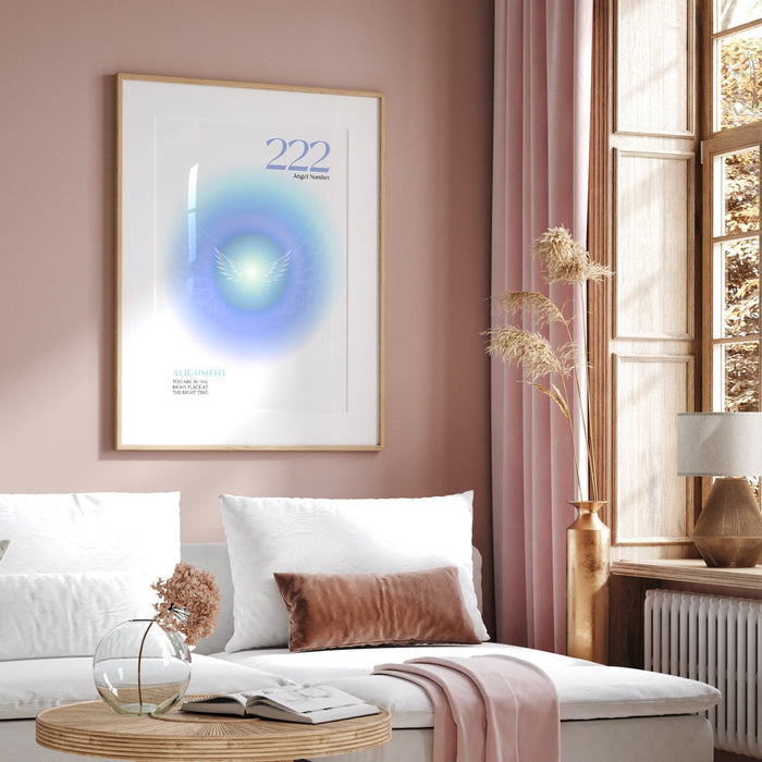 ANGEL NUMBER 222, Trendy Wall Art, Spiritual Wall Art, Angel Number Print, Room Decor Aesthetic Minimalist, Wall Art Download