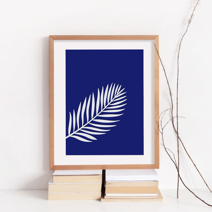 Blue wall decor gallery set of 9, fern leaf prints, botanical prints, trendy poster set, minimalist art set, blue white wall art, botanical