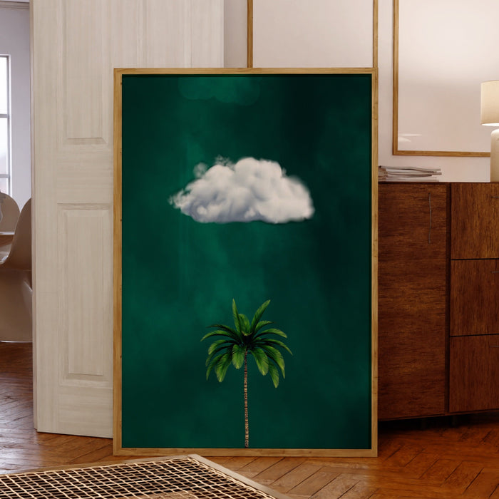 Emerald Green Decor,Palm Tree Cloud Printable,Emerald Green Wall Art,Nature Art Print,Minimalist Wall Art,Maximalist,Green Decor,Botanical