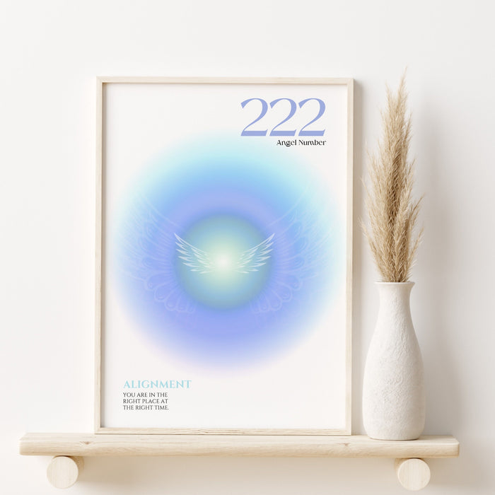 ANGEL NUMBER 222, Trendy Wall Art, Spiritual Wall Art, Angel Number Print, Room Decor Aesthetic Minimalist, Wall Art Download
