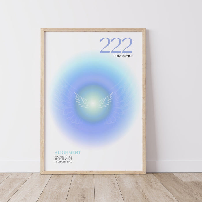 ANGEL NUMBER 222, Trendy Wall Art, Spiritual Wall Art, Angel Number Print, Room Decor Aesthetic Minimalist, Wall Art Download