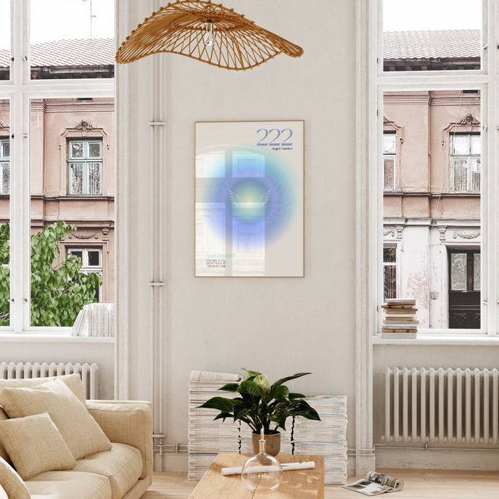 ANGEL NUMBER 222, Trendy Wall Art, Spiritual Wall Art, Angel Number Print, Room Decor Aesthetic Minimalist, Wall Art Download