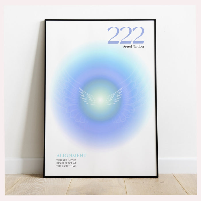ANGEL NUMBER 222, Trendy Wall Art, Spiritual Wall Art, Angel Number Print, Room Decor Aesthetic Minimalist, Wall Art Download