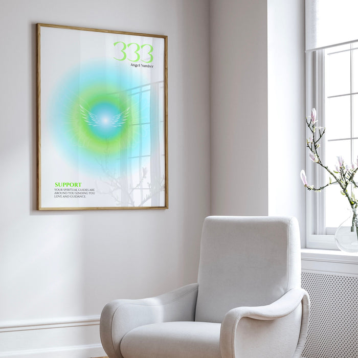 333 Angel Number Trendy Wall Art, Spiritual Wall Art, Angel Number Print, Room Decor Aesthetic Minimalist, Wall Art Download, Aura Poster