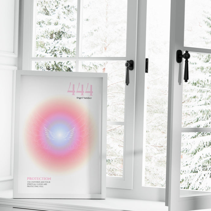 Angel Number 444 | Aura Poster | Spiritual Wall Art | Gradient Print | Angel Numbers | Affirmation Wall Art | Aura Print | Printable decor