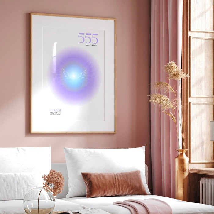 Angel Number 555 | Aura Poster | Spiritual Wall Art | Gradient Print | Angel Numbers | Affirmation Wall Art | Aura Print | Digital Download