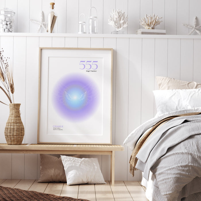 Angel Number 555 | Aura Poster | Spiritual Wall Art | Gradient Print | Angel Numbers | Affirmation Wall Art | Aura Print | Digital Download