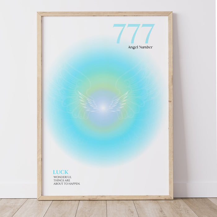 777 Angel Number  | Aura Poster | Spiritual Wall Art | Gradient Print | Angel Numbers | Affirmation Wall Art | Aura Print | Printable decor