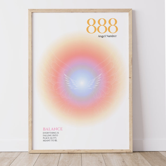 888 Angel Number  | Aura Poster | Spiritual Wall Art | Gradient Print | Angel Numbers | Affirmation Wall Art | Aura Print | Printable decor