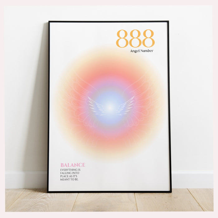 888 Angel Number  | Aura Poster | Spiritual Wall Art | Gradient Print | Angel Numbers | Affirmation Wall Art | Aura Print | Printable decor
