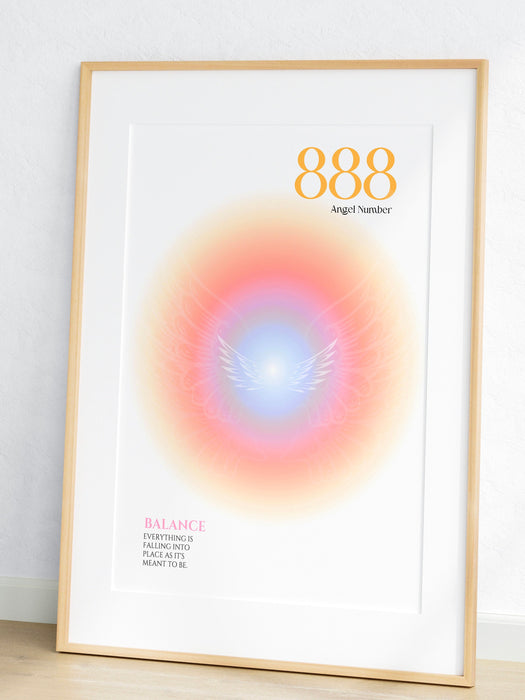 888 Angel Number  | Aura Poster | Spiritual Wall Art | Gradient Print | Angel Numbers | Affirmation Wall Art | Aura Print | Printable decor