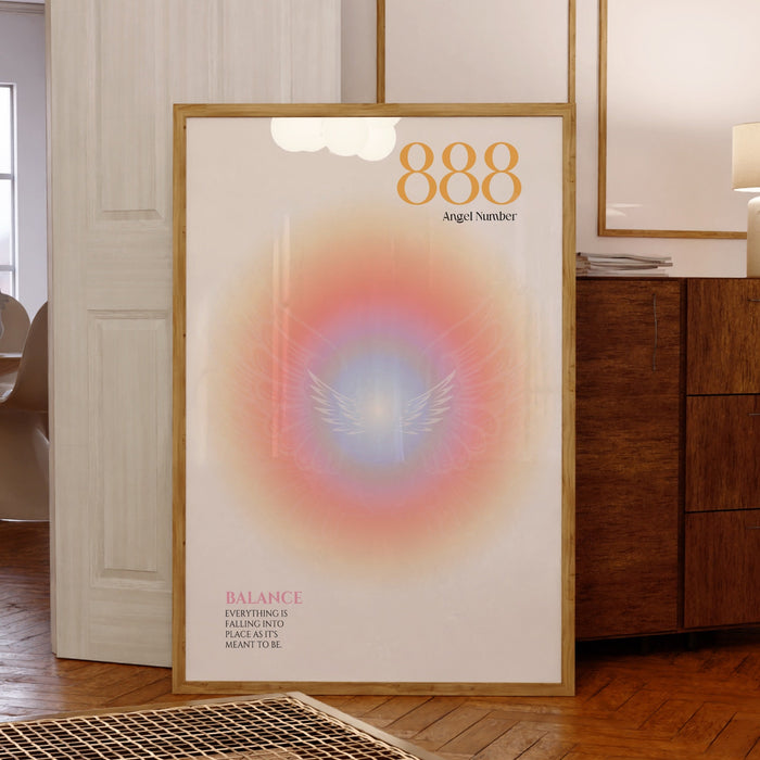 888 Angel Number  | Aura Poster | Spiritual Wall Art | Gradient Print | Angel Numbers | Affirmation Wall Art | Aura Print | Printable decor