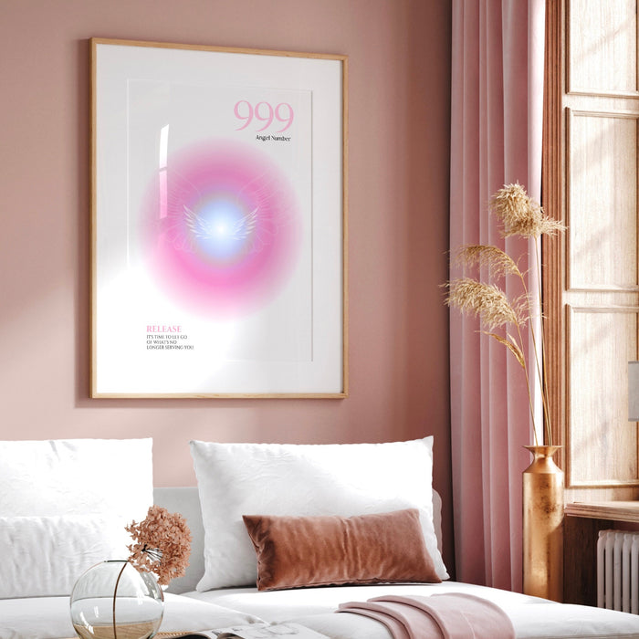 999 Angel Number  | Aura Poster | Spiritual Wall Art | Gradient Print | Angel Numbers | Affirmation Wall Art | Aura Print | Printable decor