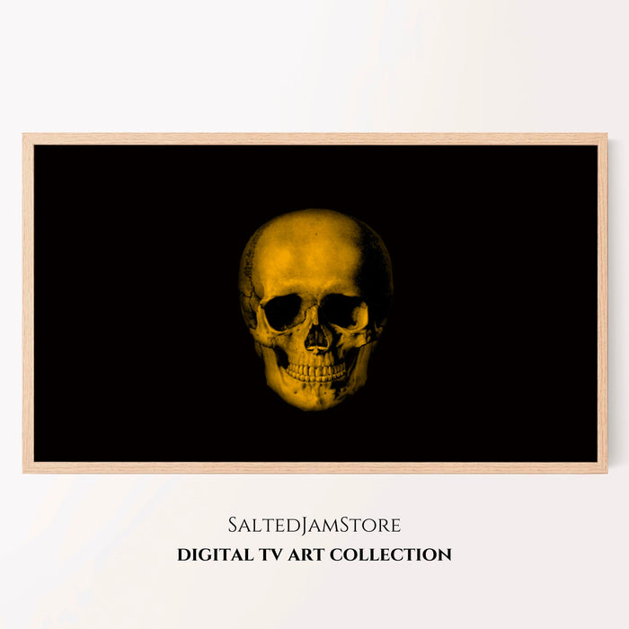 samsung frame tv art | halloween frame tv art | funny skeletons | black and white | spooky decor | samsung art tv | digital download | gold