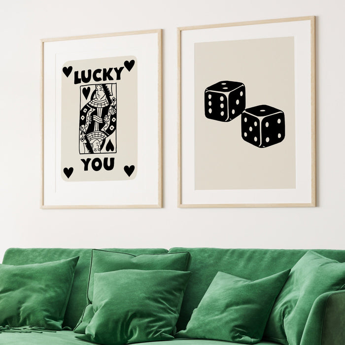 Black and Beige Neutral Poster, Trendy Retro Wall Art, Set of 9,Trendy Aesthetic Print,Lucky You Poster,Trendy Wall Art,Boho Digital Art