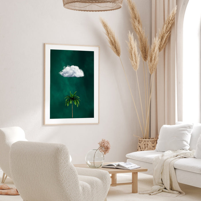 Emerald Green Decor,Palm Tree Cloud Printable,Emerald Green Wall Art,Nature Art Print,Minimalist Wall Art,Maximalist,Green Decor,Botanical