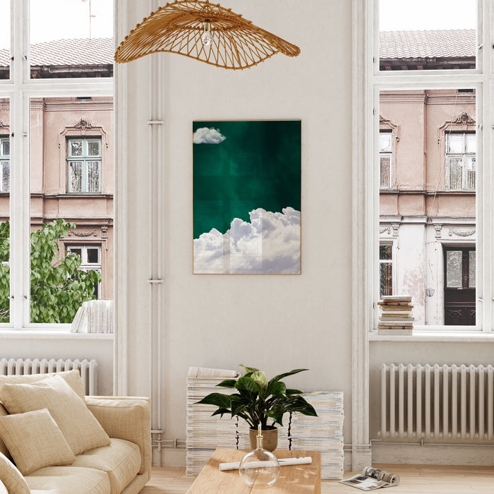 Emerald Green Decor,Surrealism Cloud Printable,Emerald Green Wall Art,Nature Art Print,Minimalist Wall Art,Maximalist,Green Decor,Printable