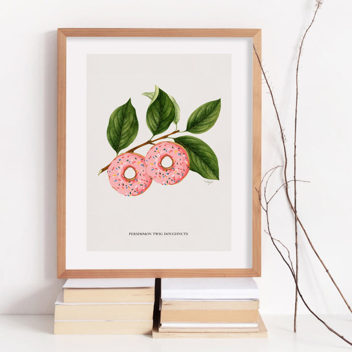 Botanical vintage, set of 3, donuts poster, Green and pink, Modern kitchen art, Printable wall art, Plant lover gift,donut, INSTANT DOWNLOAD