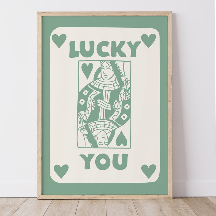 Trendy Retro Wall Art Set of 9,Retro Trendy Aesthetic Print,Lucky You Poster,Sage Green Art, Trendy Wall Art,Funny Art, Minimalist, Digital