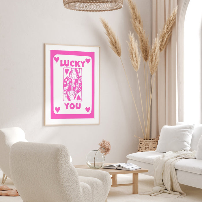 Trendy Retro Wall Art Set of 9,Retro Trendy Aesthetic Print,Lucky You Poster, Pink Print,Trendy Wall Art,Funny Art, Minimalist, Digital Art