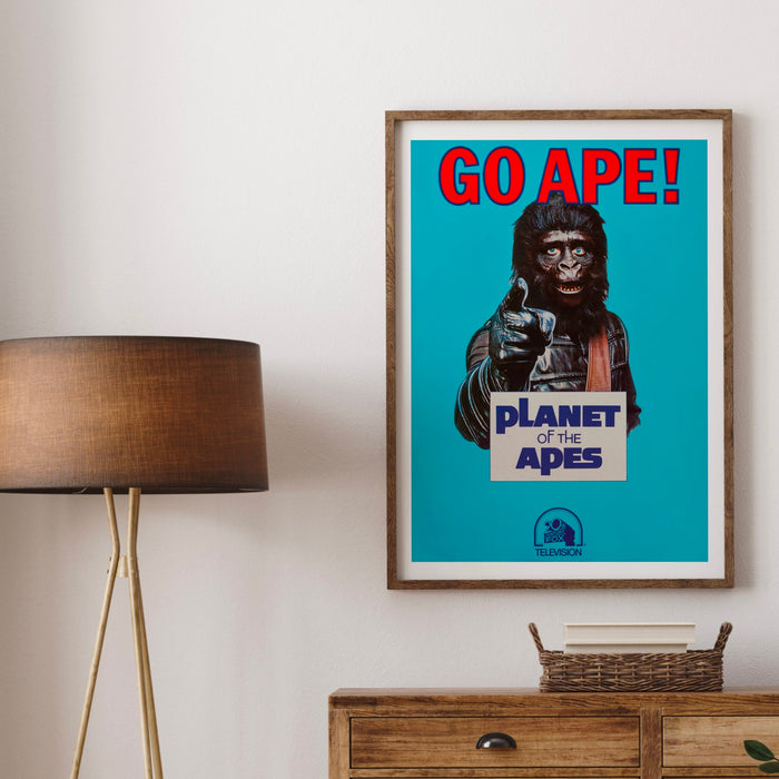 Retro Planet of the Apes, GO APE Movie Poster, Trendy Retro Wall Art, Film Print, Movie Poster, Vintage Printable Wall Art, Sci-Fi Poster