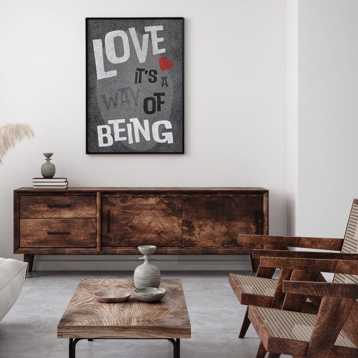 Black and White Print | Trendy Retro Wall Art | Love It's A Way Of Being | Typography Poster | INSTANT Digital Wall Art |  Eclectic Art Deco