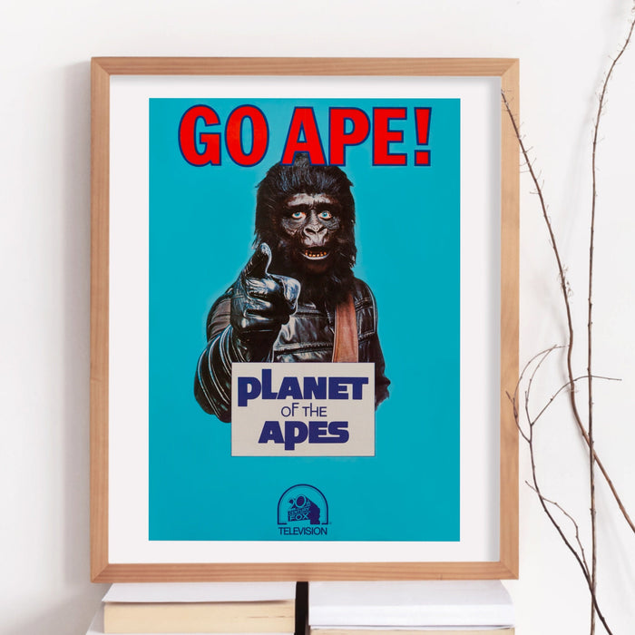 Retro Planet of the Apes, GO APE Movie Poster, Trendy Retro Wall Art, Film Print, Movie Poster, Vintage Printable Wall Art, Sci-Fi Poster