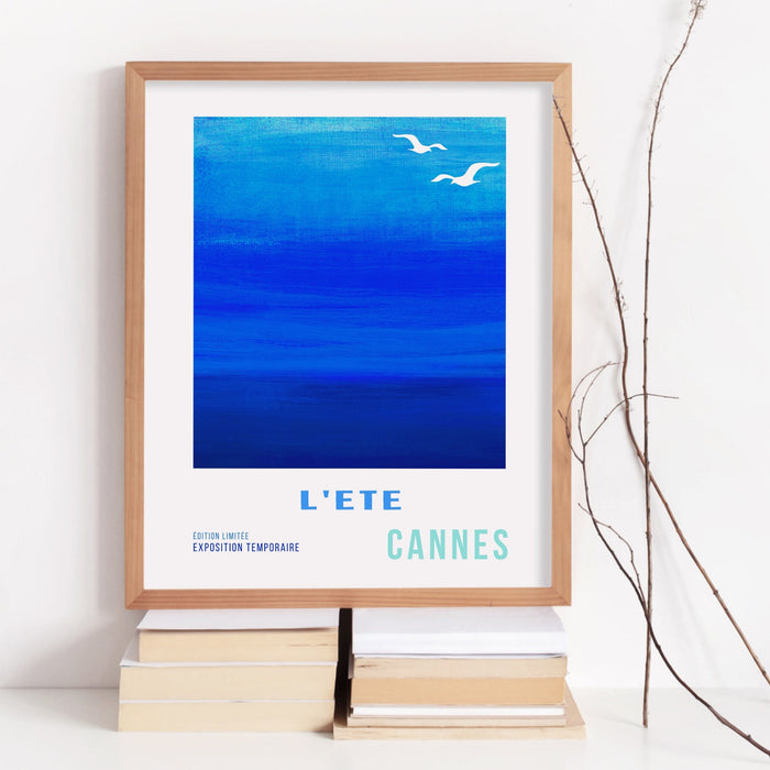 Trendy Retro Wall Art Set of 3 Retro Trendy Aesthetic Print Coastal Poster Blue Print Trendy Wall Art Abstract Art, Minimalist Digital Art