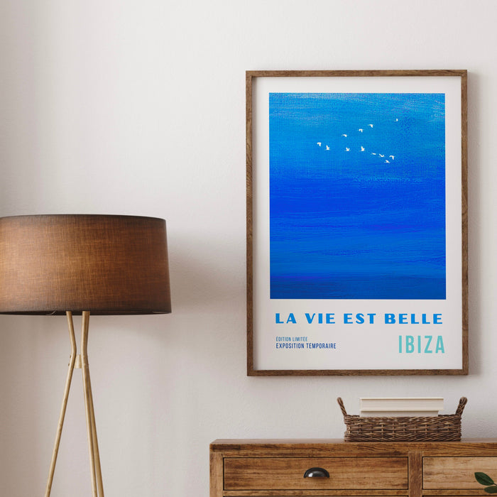 Trendy Retro Wall Art Set of 3 Retro Trendy Aesthetic Print Coastal Poster Blue Print Trendy Wall Art Abstract Art, Minimalist Digital Art