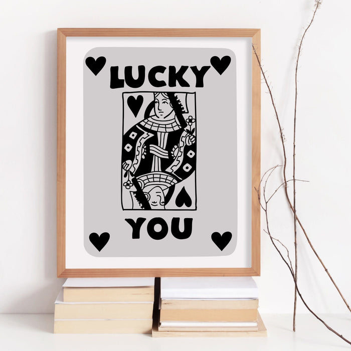 Trendy Retro Wall Art Set of 7,Retro Trendy Aesthetic Print,Lucky You Poster,Black and Beige Poster,Trendy Wall Art,Funny Art, Digital Art