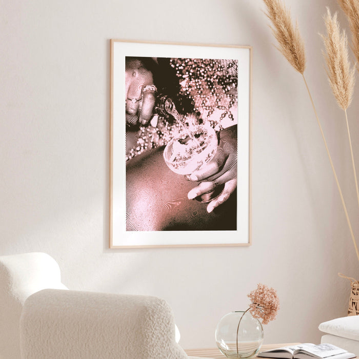 Fashion Girl Print | Disco Print | Girls Drinking Print | Fashion Wall Art | Stylish Wall Art | Black And White Art | Funky Prints | Trendy